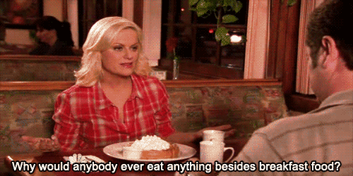 Leslie Knope: 'Why would anybody ever eat anything besides breakfast food?'